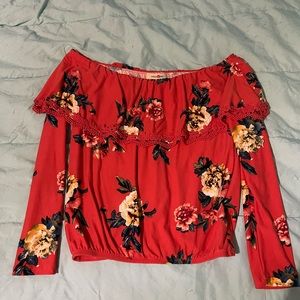 Off shoulder long sleeve top